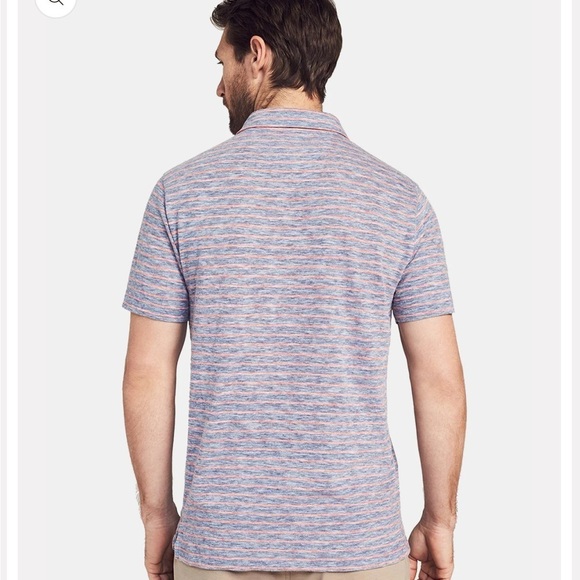 FAHERTY Short Sleeve Striped Polo SZ M - Picture 2 of 9